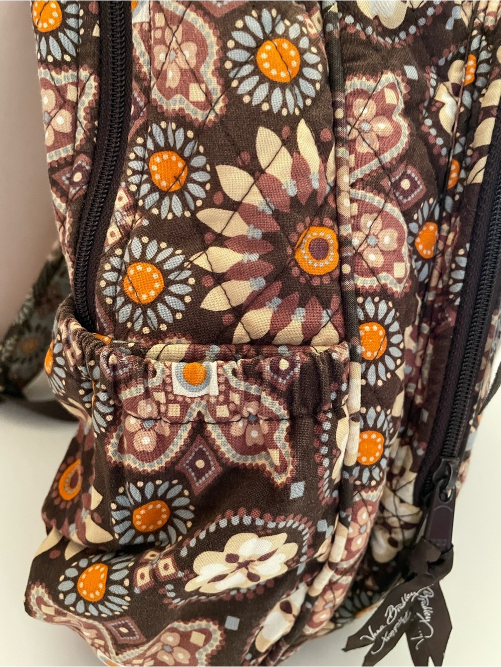 Vera Bradley Canyon Campus Backpack Retired Brown Floral Quilted Travel School - Picture 7 of 16